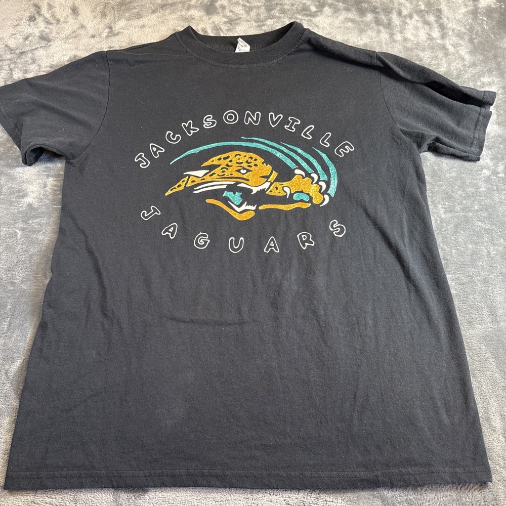 Fashion Gear Jacksonville Jaguars Vintage NFL Puffy 3D Paint Shirt Black Large
